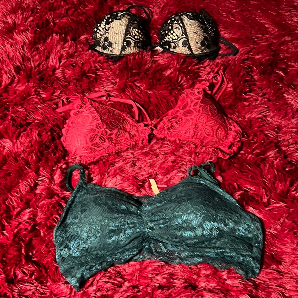 Three pieces, 34 b Victoria’s Secret bra and bralettes